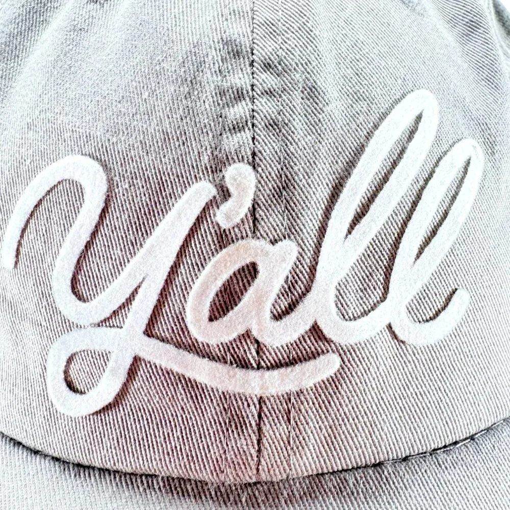 Frankie Jean Y'All Cursive Textured Lettering‎ Strapback Buckle  Baseball Hat